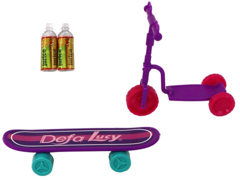 Zestaw Lalek Lucy Różowy Hulajnoga Deskorolka Kaski LEAN Toys Zestaw Lalek Lucy Różowy Hulajnoga Deskorolka Kaski LEAN Toys