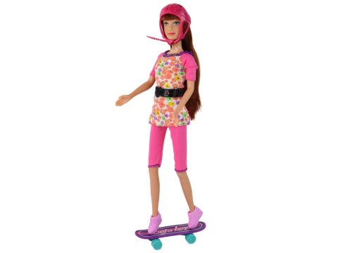 Zestaw Lalek Lucy Różowy Hulajnoga Deskorolka Kaski LEAN Toys Zestaw Lalek Lucy Różowy Hulajnoga Deskorolka Kaski LEAN Toys