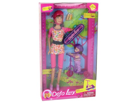 Zestaw Lalek Lucy Różowy Hulajnoga Deskorolka Kaski LEAN Toys Zestaw Lalek Lucy Różowy Hulajnoga Deskorolka Kaski LEAN Toys