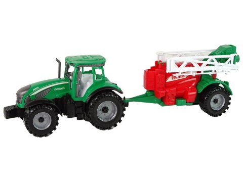 Zielony Ciągnik Rolniczy z Czerwono- Zielonym Opryskiwaczem Napęd Frykcyjny LEAN Toys Zielony Ciągnik Rolniczy z Czerwono- Zielonym Opryskiwaczem Napęd Frykcyjny LEAN Toys