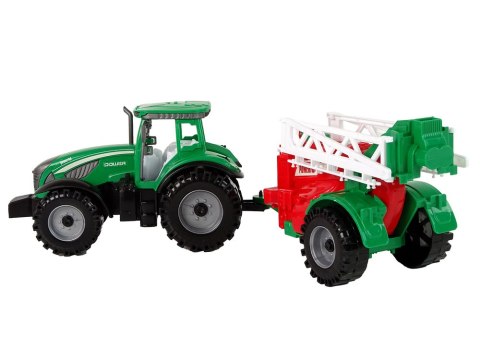 Zielony Ciągnik Rolniczy z Czerwono- Zielonym Opryskiwaczem Napęd Frykcyjny LEAN Toys Zielony Ciągnik Rolniczy z Czerwono- Zielonym Opryskiwaczem Napęd Frykcyjny LEAN Toys