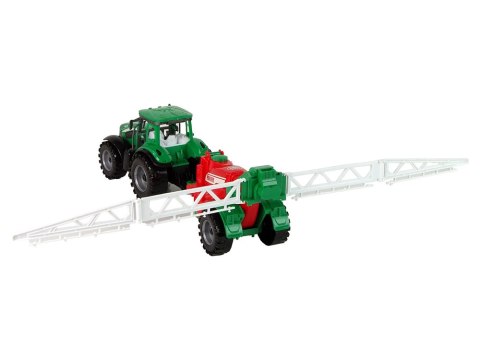 Zielony Ciągnik Rolniczy z Czerwono- Zielonym Opryskiwaczem Napęd Frykcyjny LEAN Toys Zielony Ciągnik Rolniczy z Czerwono- Zielonym Opryskiwaczem Napęd Frykcyjny LEAN Toys