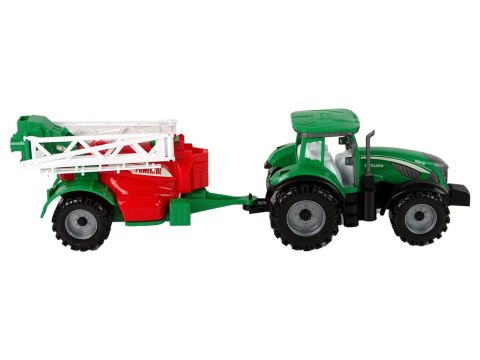 Zielony Ciągnik Rolniczy z Czerwono- Zielonym Opryskiwaczem Napęd Frykcyjny LEAN Toys Zielony Ciągnik Rolniczy z Czerwono- Zielonym Opryskiwaczem Napęd Frykcyjny LEAN Toys