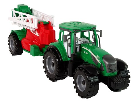 Zielony Ciągnik Rolniczy z Czerwono- Zielonym Opryskiwaczem Napęd Frykcyjny LEAN Toys Zielony Ciągnik Rolniczy z Czerwono- Zielonym Opryskiwaczem Napęd Frykcyjny LEAN Toys