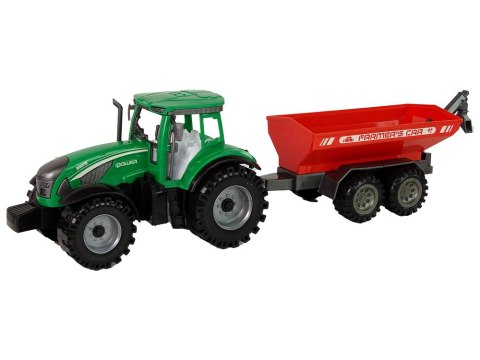 Zielony Traktor z Czerwoną Przyczepką Napęd Frykcyjny LEAN Toys Zielony Traktor z Czerwoną Przyczepką Napęd Frykcyjny LEAN Toys