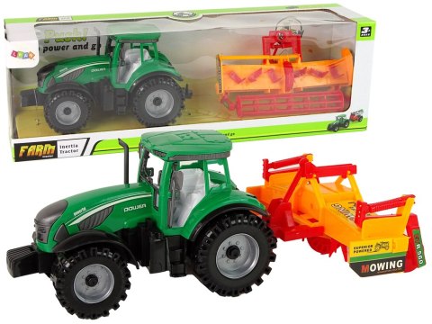 Zielony Traktor z Pomarańczowym Kultywatorem Napęd dla Dzieci LEAN Toys Zielony Traktor z Pomarańczowym Kultywatorem Napęd dla Dzieci LEAN Toys