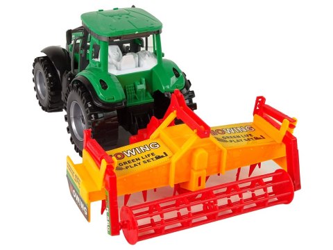 Zielony Traktor z Pomarańczowym Kultywatorem Napęd dla Dzieci LEAN Toys Zielony Traktor z Pomarańczowym Kultywatorem Napęd dla Dzieci LEAN Toys