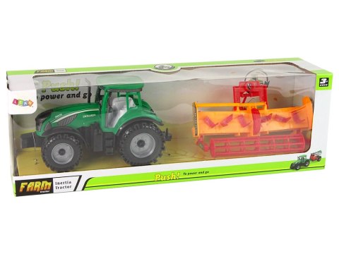 Zielony Traktor z Pomarańczowym Kultywatorem Napęd dla Dzieci LEAN Toys Zielony Traktor z Pomarańczowym Kultywatorem Napęd dla Dzieci LEAN Toys