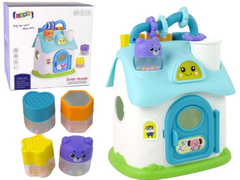 Domek Sorter Edukacyjny Niebieski Klocki LEAN Toys Domek Sorter Edukacyjny Niebieski Klocki LEAN Toys