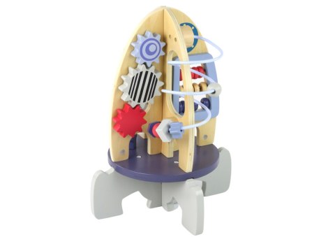 Drewniana Rakieta Edukacyjna Koraliki Koła Zębate LEAN Toys Drewniana Rakieta Edukacyjna Koraliki Koła Zębate LEAN Toys