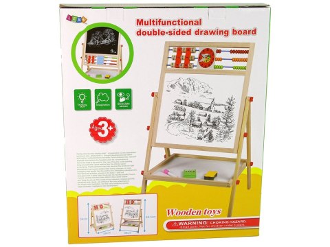 Drewniana Tablica 2w1 Liczydło Kreda Pisak LEAN Toys Drewniana Tablica 2w1 Liczydło Kreda Pisak LEAN Toys