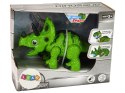 Interaktywny Dinozaur Triceratops Para Wodna Dźwięk Zielony LEAN Toys