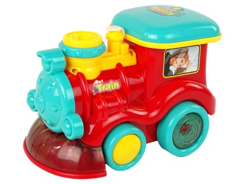 Lokomotywa na Bańki Mydlane Jeździ Światło Dźwięki Czerwona LEAN Toys Lokomotywa na Bańki Mydlane Jeździ Światło Dźwięki Czerwona LEAN Toys