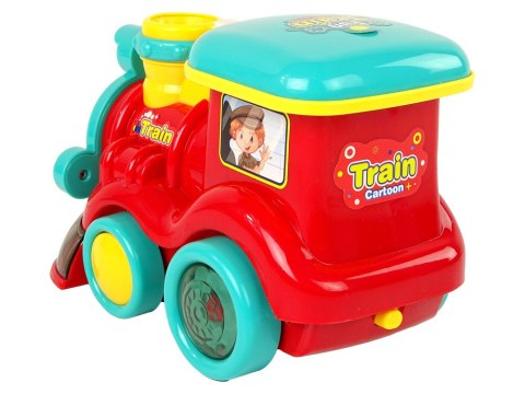 Lokomotywa na Bańki Mydlane Jeździ Światło Dźwięki Czerwona LEAN Toys Lokomotywa na Bańki Mydlane Jeździ Światło Dźwięki Czerwona LEAN Toys