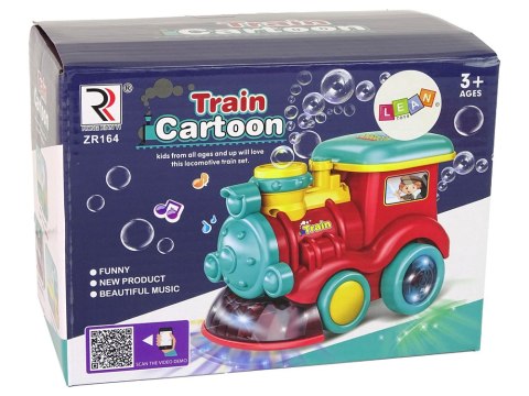 Lokomotywa na Bańki Mydlane Jeździ Światło Dźwięki Czerwona LEAN Toys Lokomotywa na Bańki Mydlane Jeździ Światło Dźwięki Czerwona LEAN Toys