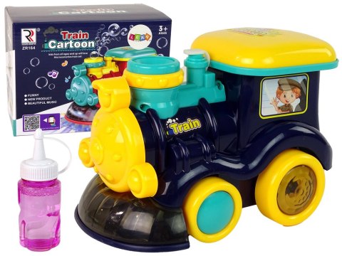 Lokomotywa na Bańki Mydlane Jeździ Światło Dźwięki Niebieska LEAN Toys Lokomotywa na Bańki Mydlane Jeździ Światło Dźwięki Niebieska LEAN Toys