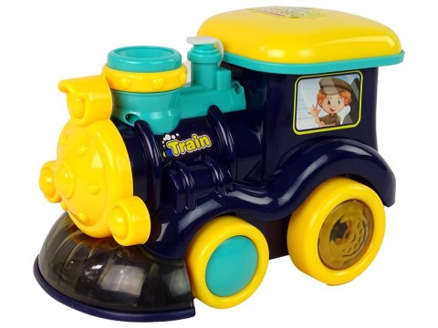 Lokomotywa na Bańki Mydlane Jeździ Światło Dźwięki Niebieska LEAN Toys Lokomotywa na Bańki Mydlane Jeździ Światło Dźwięki Niebieska LEAN Toys