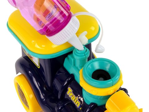 Lokomotywa na Bańki Mydlane Jeździ Światło Dźwięki Niebieska LEAN Toys Lokomotywa na Bańki Mydlane Jeździ Światło Dźwięki Niebieska LEAN Toys