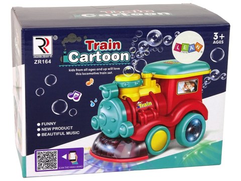 Lokomotywa na Bańki Mydlane Jeździ Światło Dźwięki Niebieska LEAN Toys Lokomotywa na Bańki Mydlane Jeździ Światło Dźwięki Niebieska LEAN Toys