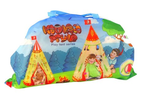 Namiot Tipi Dla Dzieci Styl Indiański Ogród Kremowy 160 cm x 105 cm LEAN Toys Namiot Tipi Dla Dzieci Styl Indiański Ogród Kremowy 160 cm x 105 cm LEAN Toys