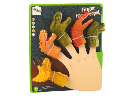 Pacynki na Palce Dinozaury Zwierzęta 5 Szt. LEAN Toys Pacynki na Palce Dinozaury Zwierzęta 5 Szt. LEAN Toys