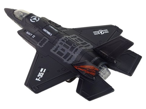 Samolot Napęd Frykcyjny Światła Dźwięki 1:72 Czarny LEAN Toys Samolot Napęd Frykcyjny Światła Dźwięki 1:72 Czarny LEAN Toys