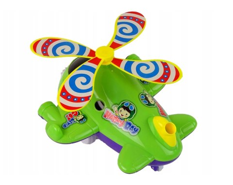 Samolot Pchacz Długi Kij Dzwonek Zielony LEAN Toys Samolot Pchacz Długi Kij Dzwonek Zielony LEAN Toys