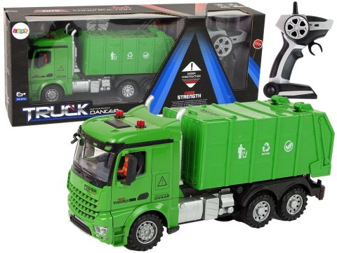 Śmieciarka Zdalnie Sterowana Zielona Pilot 2,4G Światła Dźwięk LEAN Toys Śmieciarka Zdalnie Sterowana Zielona Pilot 2,4G Światła Dźwięk LEAN Toys