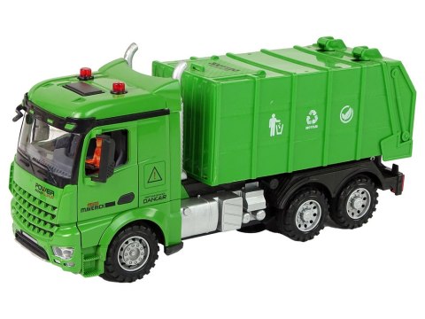 Śmieciarka Zdalnie Sterowana Zielona Pilot 2,4G Światła Dźwięk LEAN Toys Śmieciarka Zdalnie Sterowana Zielona Pilot 2,4G Światła Dźwięk LEAN Toys