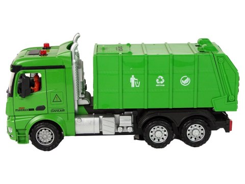 Śmieciarka Zdalnie Sterowana Zielona Pilot 2,4G Światła Dźwięk LEAN Toys Śmieciarka Zdalnie Sterowana Zielona Pilot 2,4G Światła Dźwięk LEAN Toys