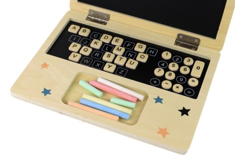 Tablica Drewniana Laptop Kreda LEAN Toys Tablica Drewniana Laptop Kreda LEAN Toys