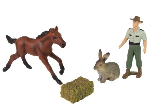 Zestaw Figurek Zwierzęta Koń Zając Rolnik LEAN Toys Zestaw Figurek Zwierzęta Koń Zając Rolnik LEAN Toys