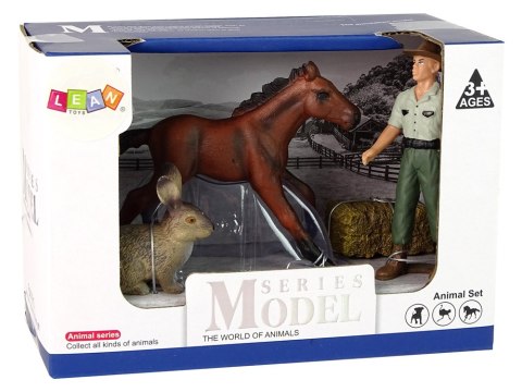 Zestaw Figurek Zwierzęta Koń Zając Rolnik LEAN Toys Zestaw Figurek Zwierzęta Koń Zając Rolnik LEAN Toys