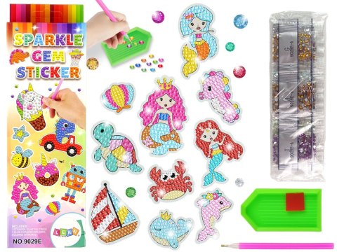 Zestaw Naklejek Haft Diamentowy Świat Morski Zwierzęta Mozaika LEAN Toys Zestaw Naklejek Haft Diamentowy Świat Morski Zwierzęta Mozaika LEAN Toys