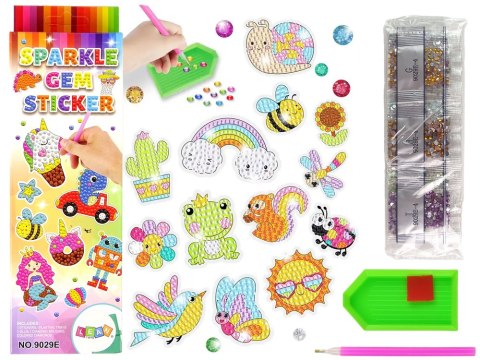 Zestaw Naklejek Haft Diamentowy Zwierzęta Ogród Tęcza Mozaika LEAN Toys Zestaw Naklejek Haft Diamentowy Zwierzęta Ogród Tęcza Mozaika LEAN Toys