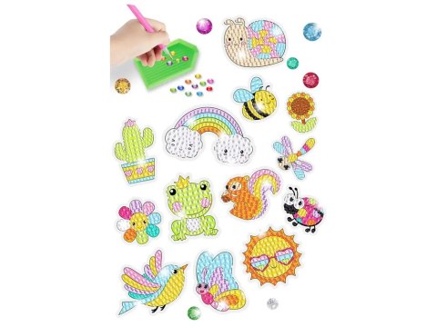 Zestaw Naklejek Haft Diamentowy Zwierzęta Ogród Tęcza Mozaika LEAN Toys Zestaw Naklejek Haft Diamentowy Zwierzęta Ogród Tęcza Mozaika LEAN Toys