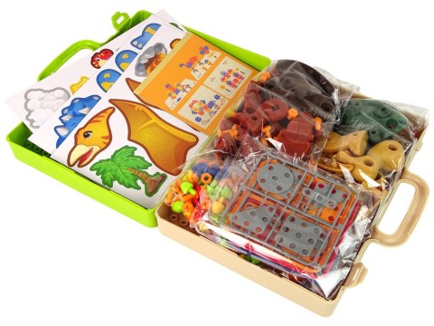 Zestaw Plansza Klocki DIY Dinozaury Śrubokręt LEAN Toys Zestaw Plansza Klocki DIY Dinozaury Śrubokręt LEAN Toys