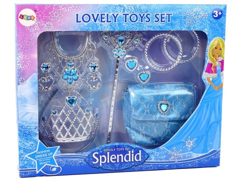 Zestaw dla Małej Księżniczki Korona Bal Karnawałowy Niebieski Akcesoria LEAN Toys Zestaw dla Małej Księżniczki Korona Bal Karnawałowy Niebieski Akcesoria LEAN Toys