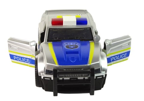 Auto Policja 1:14 Światła Dźwięki Srebrne LEAN Toys Auto Policja 1:14 Światła Dźwięki Srebrne LEAN Toys