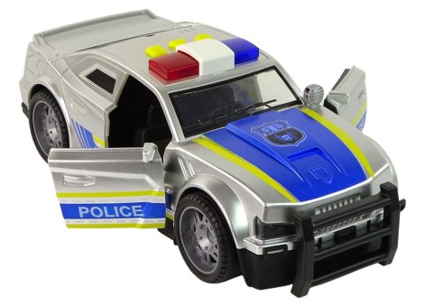 Auto Policja 1:14 Światła Dźwięki Srebrne LEAN Toys Auto Policja 1:14 Światła Dźwięki Srebrne LEAN Toys