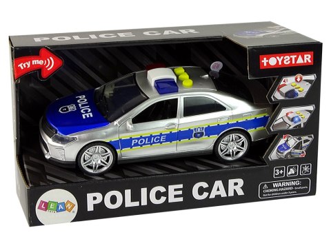 Auto Policyjne 1:14 Napęd Frykcyjny Dźwięki Światło Srebrne LEAN Toys Auto Policyjne 1:14 Napęd Frykcyjny Dźwięki Światło Srebrne LEAN Toys