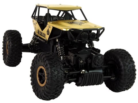 Auto RC Wysokie Koła 1:18 Plastikowe Czarne Złote LEAN Toys Auto RC Wysokie Koła 1:18 Plastikowe Czarne Złote LEAN Toys