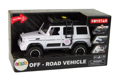 Auto Samochód Terenowe Białe Dźwięk Światła Pojazd 1:14 LEAN Toys Auto Samochód Terenowe Białe Dźwięk Światła Pojazd 1:14 LEAN Toys