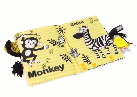 Książeczka Miękka Zwierzęta Czarna Żółta LEAN Toys Książeczka Miękka Zwierzęta Czarna Żółta LEAN Toys