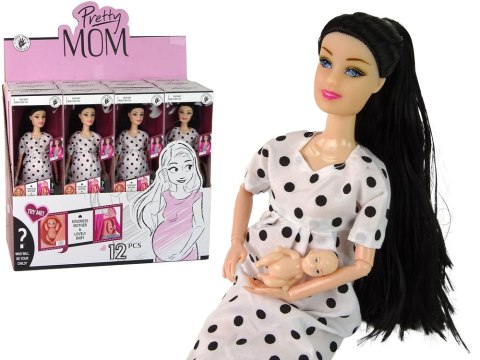 Lalka Dla Dzieci W Ciąży Biała Sukienka LEAN Toys Lalka Dla Dzieci W Ciąży Biała Sukienka LEAN Toys