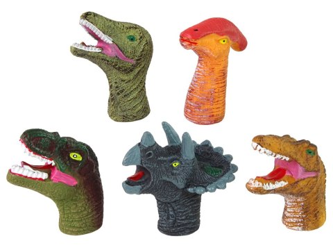 Pacynki na Palce Dinozaury Kolorowe 5 Sztuk LEAN Toys Pacynki na Palce Dinozaury Kolorowe 5 Sztuk LEAN Toys