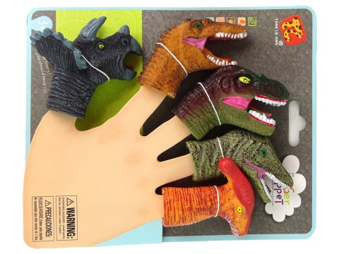 Pacynki na Palce Dinozaury Kolorowe 5 Sztuk LEAN Toys Pacynki na Palce Dinozaury Kolorowe 5 Sztuk LEAN Toys