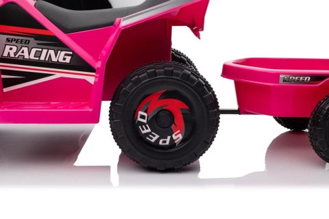 Quad Na Akumulator XMX630T Różowy Z Przyczepą LEAN CARS Quad Na Akumulator XMX630T Różowy Z Przyczepą LEAN CARS