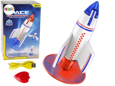 Rakieta Wyrzutnia Latająca Ładowarka Biała 21 cm LEAN Toys Rakieta Wyrzutnia Latająca Ładowarka Biała 21 cm LEAN Toys