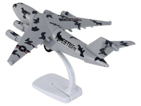 Samolot Szary Wojskowy Moro UNITED Figurka HW-605 LEAN Toys Samolot Szary Wojskowy Moro UNITED Figurka HW-605 LEAN Toys